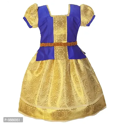 Alluring Blue Cotton Silk Lehenga Choli With Waist Belt And Accessories For Girls-thumb0