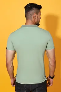 Styish Fancy Cotton Blend Solid Polos T-Shirts For Men-thumb1