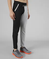 Multicoloured Cotton Spandex Regular Track Pants For Men-thumb2