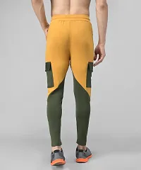 Multicoloured Cotton Spandex Colourblocked Regular Fit Track Pants-thumb1