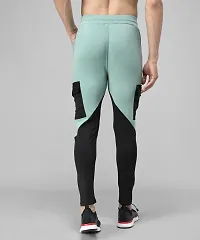 Multicoloured Cotton Spandex Colourblocked Regular Fit Track Pants-thumb1