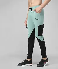 Multicoloured Cotton Spandex Colourblocked Regular Fit Track Pants-thumb3