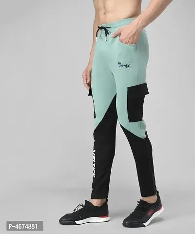 Multicoloured Cotton Spandex Colourblocked Regular Fit Track Pants-thumb4
