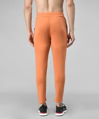 Orange Cotton Spandex Solid Regular Fit Track Pants For Men-thumb1