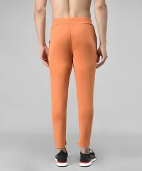 Orange Cotton Spandex Solid Regular Fit Track Pants For Men-thumb3