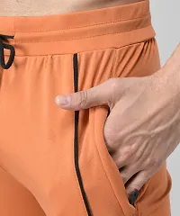 Orange Cotton Spandex Solid Regular Fit Track Pants For Men-thumb4