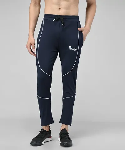 Colourblocked Cotton Spandex Regular Fit Track Pants For Men