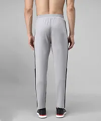 Grey Cotton Spandex Solid Regular Fit Track Pants-thumb1
