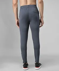 Grey Cotton Spandex Regular Track Pants For Men-thumb3