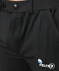 Black Cotton Spandex Regular Track Pants For Men-thumb4