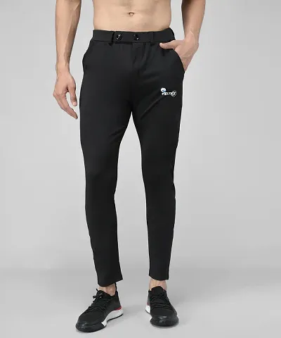 Stylish Blend Solid Regular Track Pants For Men