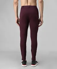 Maroon Cotton Spandex Solid Regular Fit Track Pants-thumb1