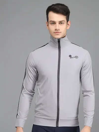 Styles Lycra Solid Full-sleeve Comfortable Track Jacket for Men