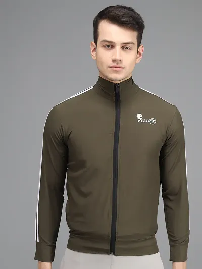 Styles Lycra Solid Full-sleeve Comfortable Track Jacket for Men