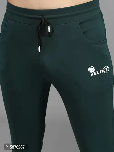 Green Polyester Regular Track Pants For Men-thumb5