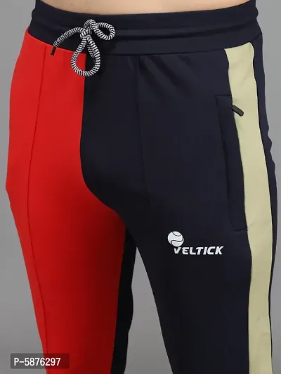 Fabulous 4-Way Lycra Colourblocked Regular Track Pants For Men-thumb5