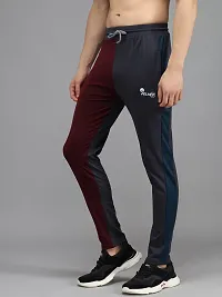 Fabulous 4-Way Lycra Colourblocked Regular Track Pants For Men-thumb2