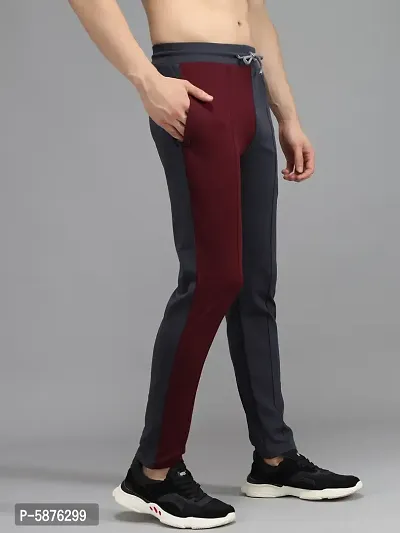 Fabulous 4-Way Lycra Colourblocked Regular Track Pants For Men-thumb4
