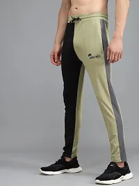 Fabulous 4-Way Lycra Colourblocked Regular Track Pants For Men-thumb2