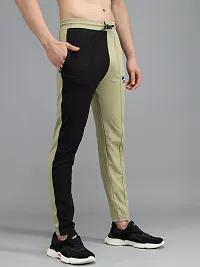 Fabulous 4-Way Lycra Colourblocked Regular Track Pants For Men-thumb3