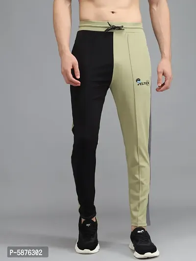 Fabulous 4-Way Lycra Colourblocked Regular Track Pants For Men-thumb0