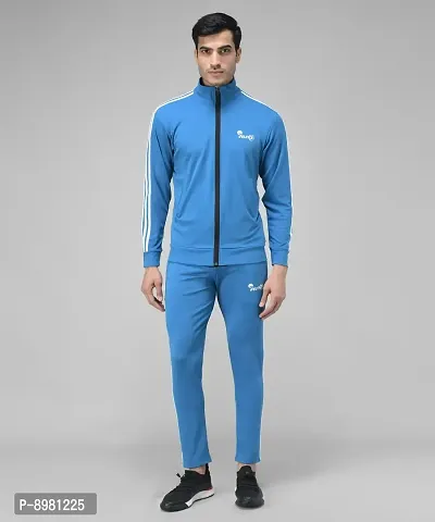 Stylish Fancy Cotton Blend Solid Regular Fit Tracksuit For Men-thumb0