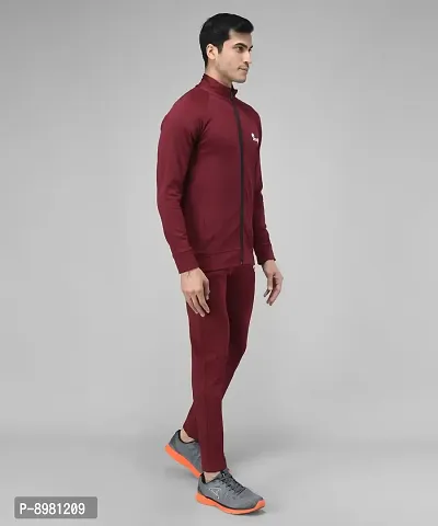 Stylish Fancy Cotton Blend Solid Regular Fit Tracksuit For Men-thumb3