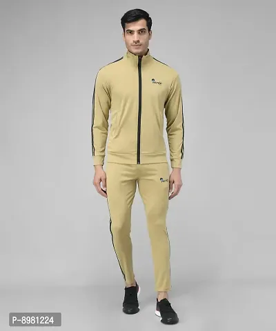 Stylish Fancy Cotton Blend Solid Regular Fit Tracksuit For Men-thumb0