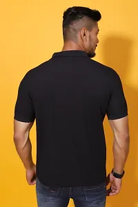 Styish Fancy Cotton Blend Solid Polos T-Shirts For Men-thumb1