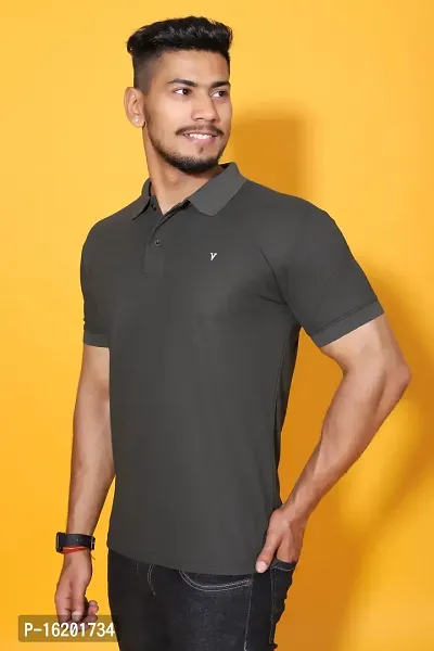 Styish Fancy Cotton Blend Solid Polos T-Shirts For Men