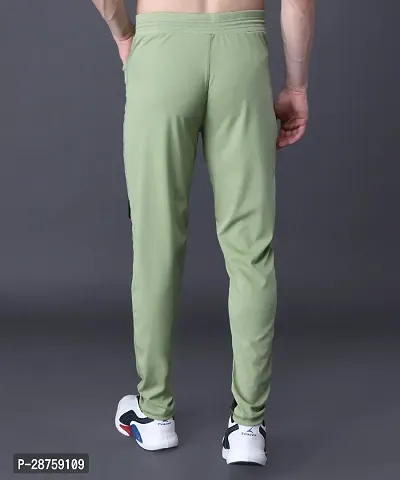 Stylish Green Cotton Solid Regular Track Pants For Men-thumb2