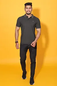 Styish Fancy Cotton Blend Solid Polos T-Shirts For Men-thumb4