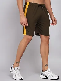 Stylish Brown Cotton Blend Solid Regular Shorts For Men-thumb2