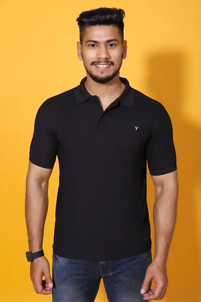 Stylish Blend Solid Polos For Men