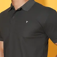 Styish Fancy Cotton Blend Solid Polos T-Shirts For Men-thumb3