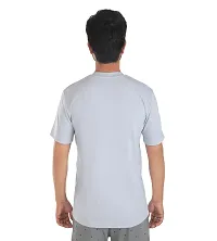 Stylish Grey Polyester Printed Round Neck Tees For Men-thumb1