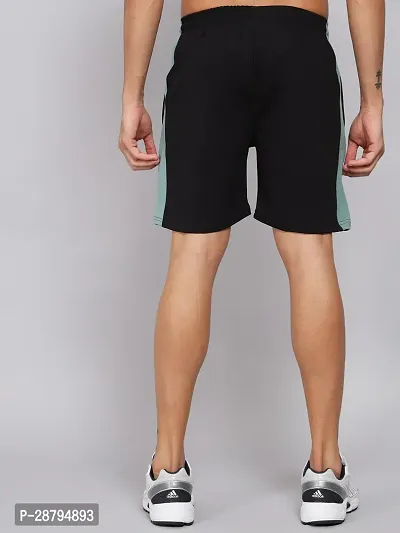 Stylish Black Cotton Blend Solid Regular Shorts For Men-thumb2