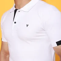 Styish Fancy Cotton Blend Solid Polos T-Shirts For Men-thumb4