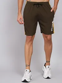 Stylish Brown Cotton Blend Solid Regular Shorts For Men-thumb3