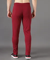 Stylish Red Cotton Solid Regular Track Pants For Men-thumb1