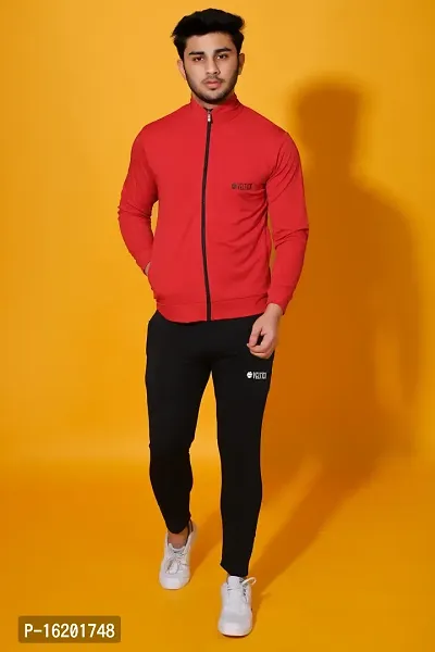 Stylish Fancy Cotton Blend Tracksuit For Men-thumb0