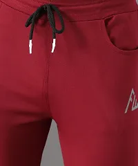 Stylish Red Cotton Solid Regular Track Pants For Men-thumb4