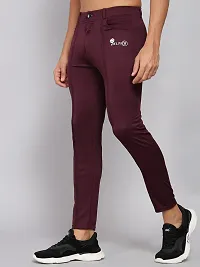 Stylish Purple Polyester Blend Solid Regular Track Pants For Men-thumb3