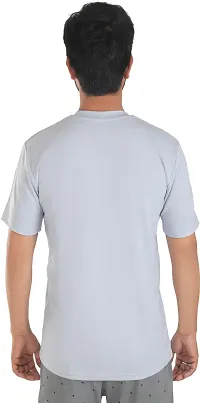 Stylish White Polyester Printed Round Neck Tees For Men-thumb1