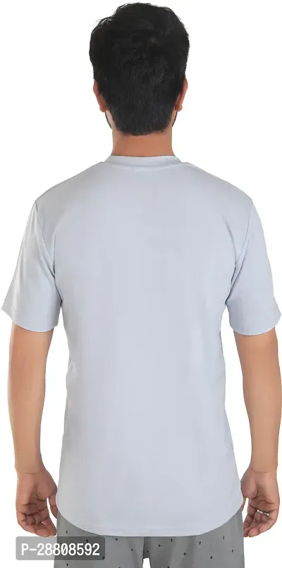 Stylish White Polyester Printed Round Neck Tees For Men-thumb2