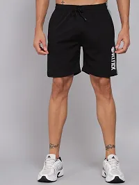 Stylish Black Cotton Blend Solid Regular Shorts For Men-thumb3