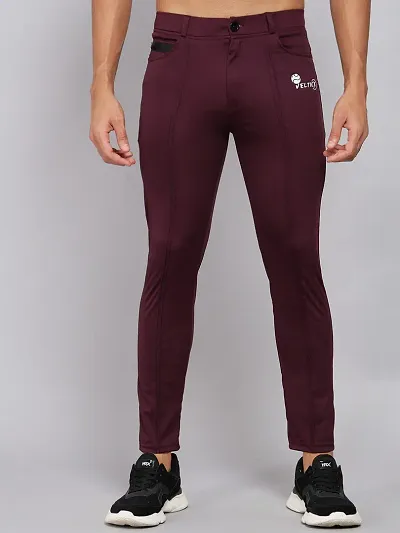 Fabulous 4-Way Lycra Colourblocked Regular Track Pants For Men