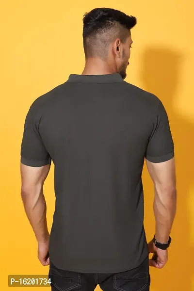 Styish Fancy Cotton Blend Solid Polos T-Shirts For Men-thumb2