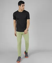 Stylish Green Polyester Blend Solid Regular Track Pants For Men-thumb4