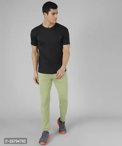 Stylish Green Polyester Blend Solid Regular Track Pants For Men-thumb5